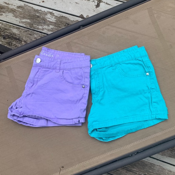 Pants - (2 for $10) 2 Pairs Girls Colorful Jean Shorts